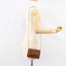 Salvatore Ferragamo Vala Chain Embossed Bag Leather Brown Gold Auth gh1250-21