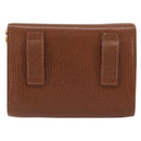 Salvatore Ferragamo Vala Chain Embossed Bag Leather Brown Gold Auth gh1250-3