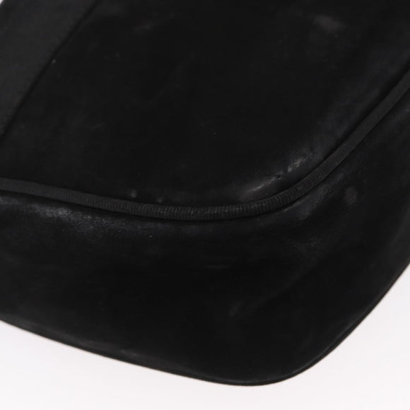 Salvatore Ferragamo Vala Shoulder Bag Suede Black Gold Auth gh1251