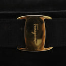 Salvatore Ferragamo Vala Shoulder Bag Suede Black Gold Auth gh1251-15