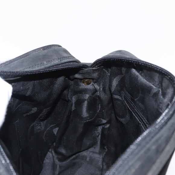 Salvatore Ferragamo Vala Shoulder Bag Suede Black Gold Auth gh1251