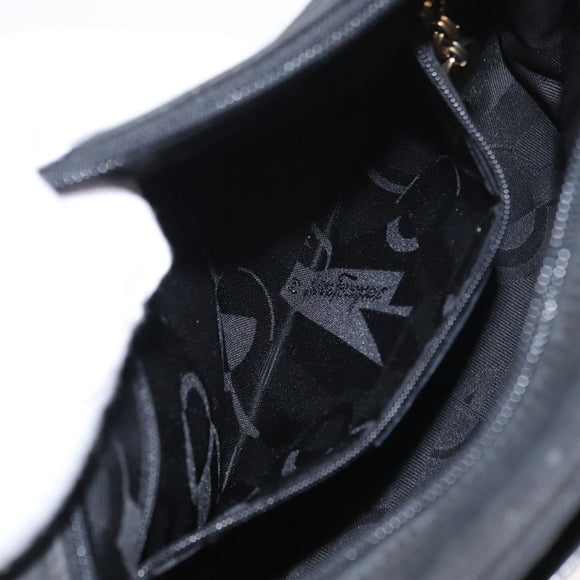 Salvatore Ferragamo Vala Shoulder Bag Suede Black Gold Auth gh1251