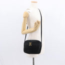Salvatore Ferragamo Vala Shoulder Bag Suede Black Gold Auth gh1251-22