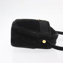 Salvatore Ferragamo Vala Shoulder Bag Suede Black Gold Auth gh1251-4