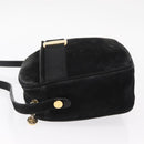 Salvatore Ferragamo Vala Shoulder Bag Suede Black Gold Auth gh1251-5