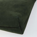 Salvatore Ferragamo Vala Shoulder Bag Suede Khaki Gold Auth gh1252-9