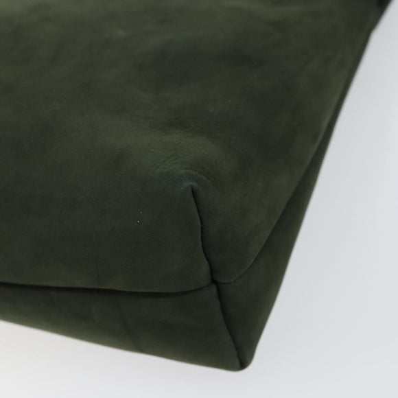 Salvatore Ferragamo Vala Shoulder Bag Suede Khaki Gold Auth gh1252