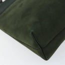 Salvatore Ferragamo Vala Shoulder Bag Suede Khaki Gold Auth gh1252-14