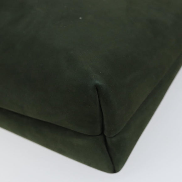 Salvatore Ferragamo Vala Shoulder Bag Suede Khaki Gold Auth gh1252