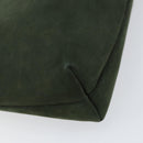 Salvatore Ferragamo Vala Shoulder Bag Suede Khaki Gold Auth gh1252-16