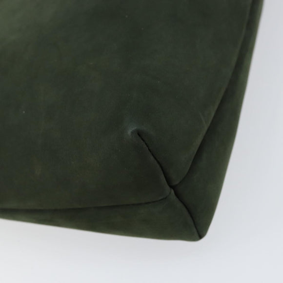 Salvatore Ferragamo Vala Shoulder Bag Suede Khaki Gold Auth gh1252