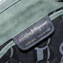 Salvatore Ferragamo Vala Shoulder Bag Suede Khaki Gold Auth gh1252-12