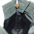 Salvatore Ferragamo Vala Shoulder Bag Suede Khaki Gold Auth gh1252-18