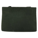 Salvatore Ferragamo Vala Shoulder Bag Suede Khaki Gold Auth gh1252-2