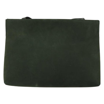 Salvatore Ferragamo Vala Shoulder Bag Suede Khaki Gold Auth gh1252 - 0