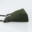 Salvatore Ferragamo Vala Shoulder Bag Suede Khaki Gold Auth gh1252-4