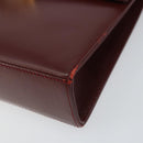 Salvatore Ferragamo Gancini Chain Shoulder Bag Leather Bordeaux Gold Auth gh1253-10