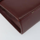 Salvatore Ferragamo Gancini Chain Shoulder Bag Leather Bordeaux Gold Auth gh1253-11