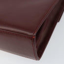 Salvatore Ferragamo Gancini Chain Shoulder Bag Leather Bordeaux Gold Auth gh1253-12