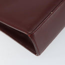 Salvatore Ferragamo Gancini Chain Shoulder Bag Leather Bordeaux Gold Auth gh1253-13