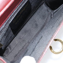 Salvatore Ferragamo Gancini Chain Shoulder Bag Leather Bordeaux Gold Auth gh1253-17