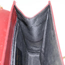 Salvatore Ferragamo Gancini Chain Shoulder Bag Leather Bordeaux Gold Auth gh1253-18