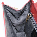 Salvatore Ferragamo Gancini Chain Shoulder Bag Leather Bordeaux Gold Auth gh1253-19