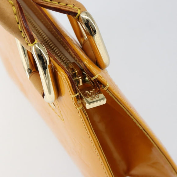 LOUIS VUITTON Monogram Vernis Mini Forsythe Hand Bag Jaune M91114 LV Auth gh1254