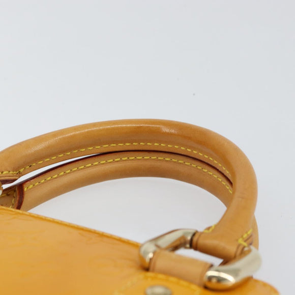 LOUIS VUITTON Monogram Vernis Mini Forsythe Hand Bag Jaune M91114 LV Auth gh1254