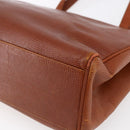 Salvatore Ferragamo Embossing Vala Tote Bag Leather Brown Gold Auth gh1259-12