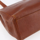 Salvatore Ferragamo Embossing Vala Tote Bag Leather Brown Gold Auth gh1259-13