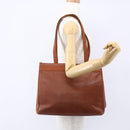 Salvatore Ferragamo Embossing Vala Tote Bag Leather Brown Gold Auth gh1259-21