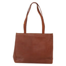 Salvatore Ferragamo Embossing Vala Tote Bag Leather Brown Gold Auth gh1259-3