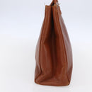 Salvatore Ferragamo Embossing Vala Tote Bag Leather Brown Gold Auth gh1259-4