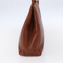 Salvatore Ferragamo Embossing Vala Tote Bag Leather Brown Gold Auth gh1259-5