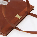 Salvatore Ferragamo Embossing Vala Tote Bag Leather Brown Gold Auth gh1259-6