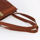 Salvatore Ferragamo Embossing Vala Tote Bag Leather Brown Gold Auth gh1259-7