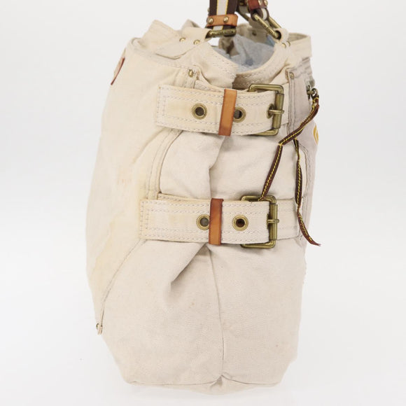 LOUIS VUITTON Cruise Line Globe Shopper GM Bag Canvas Beige M95110 Auth gh1261