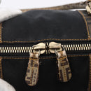 FENDI Zucca Canvas Zucchino Canvas Hand Bag Black Brown Auth gh1262-10