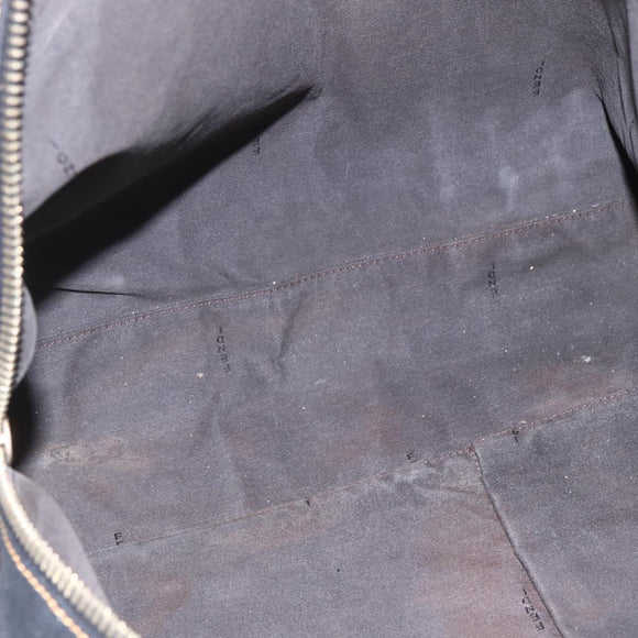 FENDI Zucca Canvas Zucchino Canvas Hand Bag Black Brown Auth gh1262