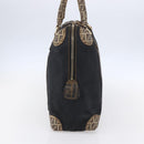 FENDI Zucca Canvas Zucchino Canvas Hand Bag Black Brown Auth gh1262-3