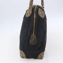 FENDI Zucca Canvas Zucchino Canvas Hand Bag Black Brown Auth gh1262-4