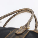 FENDI Zucca Canvas Zucchino Canvas Hand Bag Black Brown Auth gh1262-8
