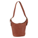Coach Shoulder Bag Leather Brown Gold Auth gh1263-1