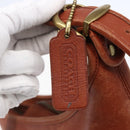 Coach Shoulder Bag Leather Brown Gold Auth gh1263-14