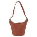 Coach Shoulder Bag Leather Brown Gold Auth gh1263-2