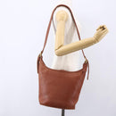 Coach Shoulder Bag Leather Brown Gold Auth gh1263-21
