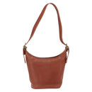 Coach Shoulder Bag Leather Brown Gold Auth gh1263-3