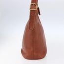 Coach Shoulder Bag Leather Brown Gold Auth gh1263-4