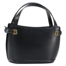 BALLY Hand Bag Leather Black Gold Auth gh1264-1